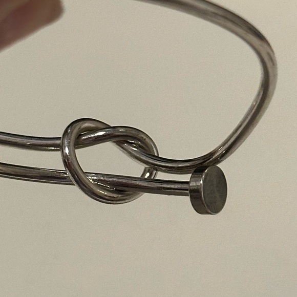 Silver Toned Knotted Nail Bracelet - Picture 3 of 4